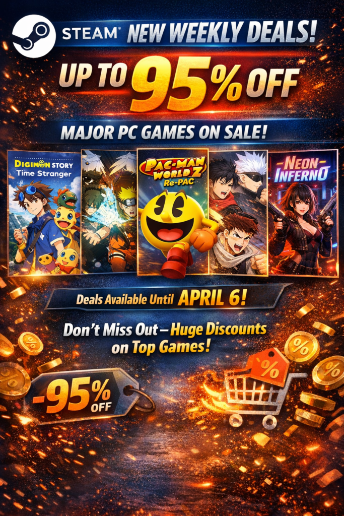 Steam libera novas ofertas com até 95% de desconto